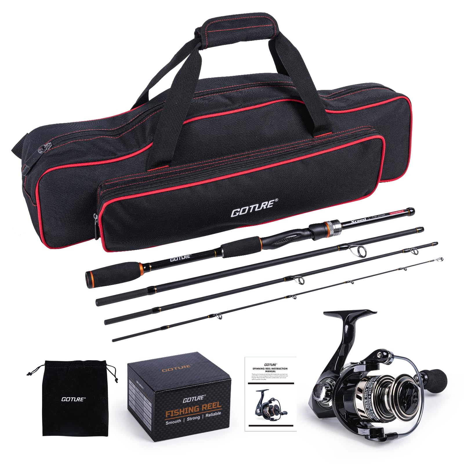 Fishing Rod Spinning - Goture Portable Spinning Fishing Rod and