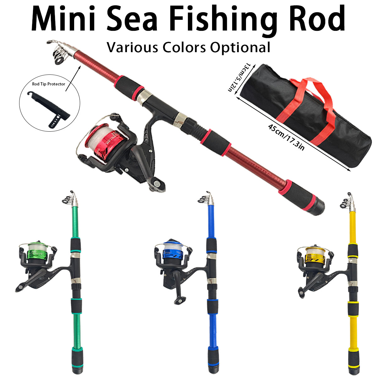 Fishing Rod Spinning - Mini Telescopic Sea Fishing Rod Combo