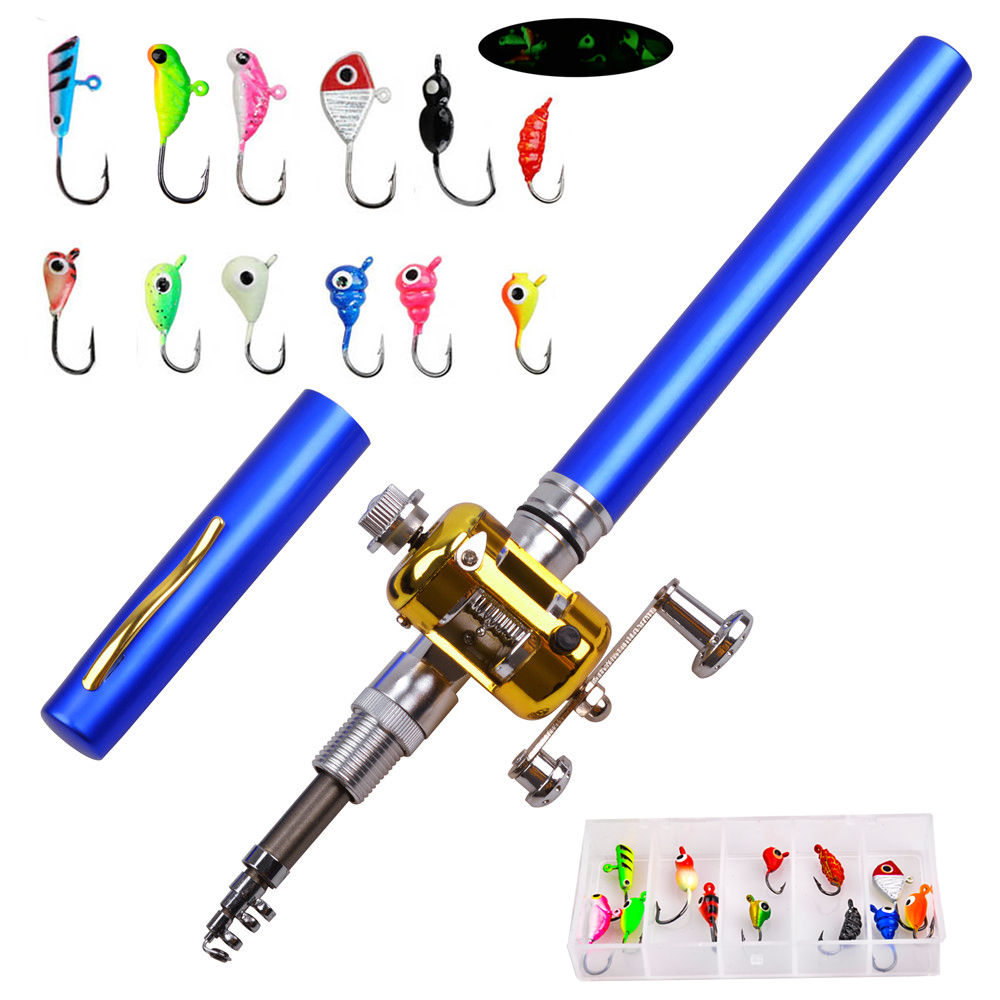 Fishing Rod Fly - Mini ice fishing rod Combo with
