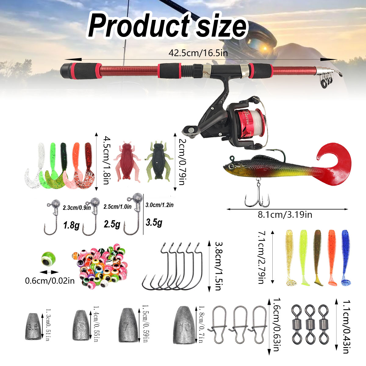 Portable Telescopic Fishing Ro - Fishing Rod Combo recension och pris