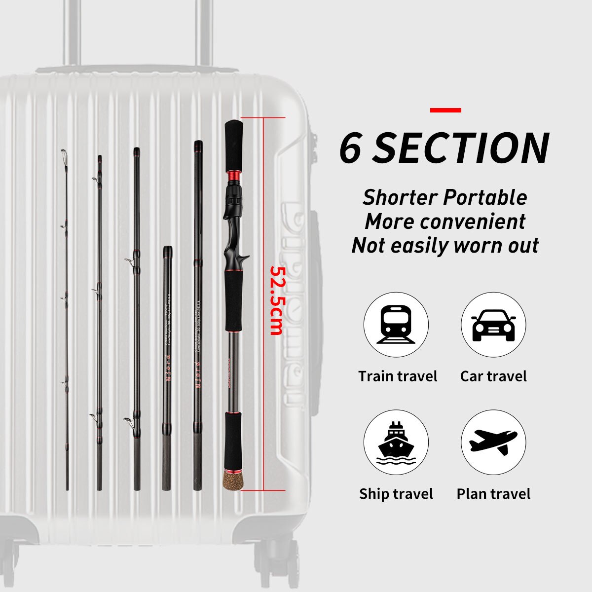 Fishing Rod 6 Section Casting  - Fishing Rod Carbon Fiber recension och pris