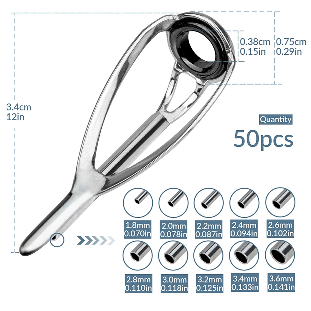 THKFISH 50pcs Fishing Rod Guid - Fishing Rod Guide Replacement recension och pris