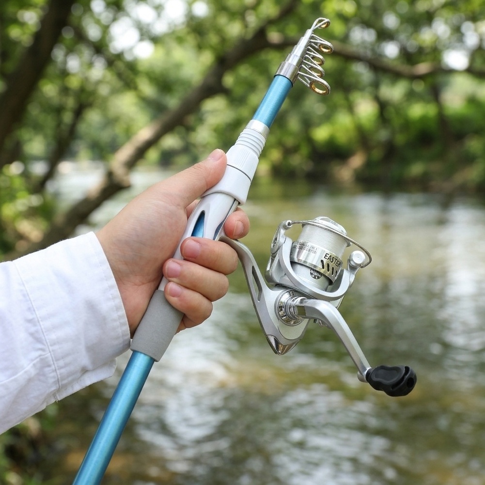 Blue White 1.8M Fishing Rod Re - Fishing Rod Combo recension och pris